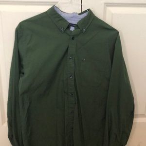 Tommy Hilfiger green button down